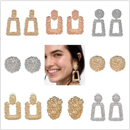 30 Designs Fashion Simple Metal Gold Plated Drop Dangle Earrings Party Wedding Women Jewelry for Summner Dress za Earrings