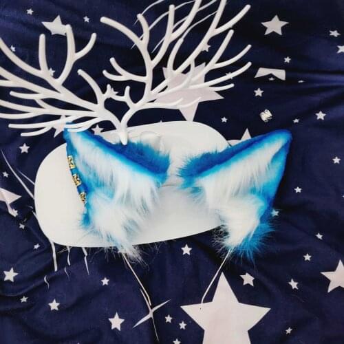 2020 New Hot LOL Spirit Blossom Tailed Fox Ahri ear pink blue headwear Free Shipping