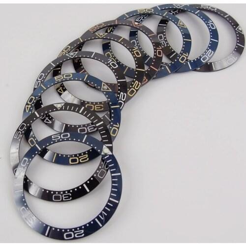 New 38mm High Quality Black/Blue Ceramic Bezel Insert For Sea master SKX007 SKX009 Divers Mens Watches Luminous pip