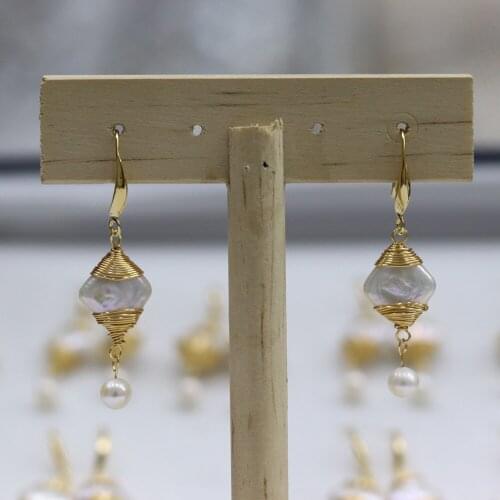 New Style Square Round Pearl Earring Charms For Elegant Women Love Romantic Jewelry Gift