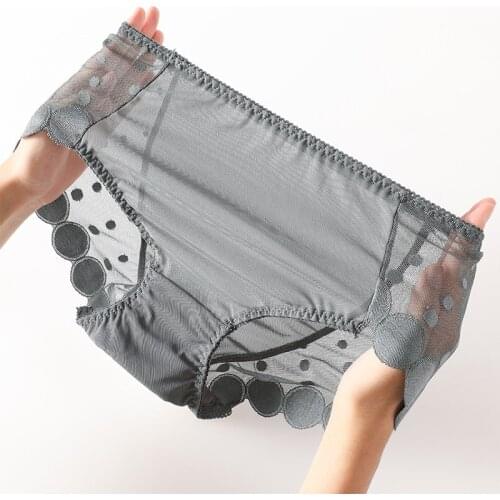 New Product Hot Sale Sexy Lace Mid-waist Womens Panties Mesh Stitching Comfortable Womens Briefs Sexy Underwear Women