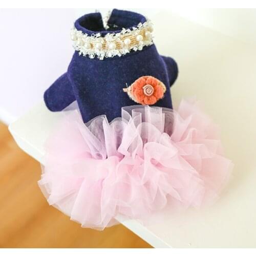 Dog clothes chihuahua princess dress puppy autumn warm french bulldog pet cat skirt clothing costume for small dogs cats Teddy
