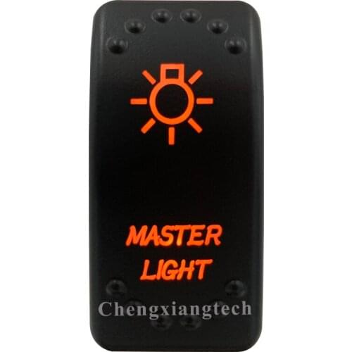 Orange Led - Car Boat Caravan Marine Rocker Switch- Laser Eatched- Master Light -12v 24v for Carling ARB NARVA 4X4 -Waterproof