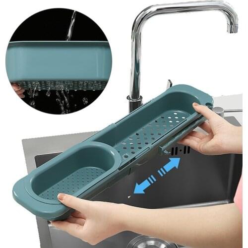 Kitchen Sink Organizer Dish Drainer Organizer for Soap Towel Rack Home Supplies Kitchen Accessories Adjustable Shelf Storage Kit