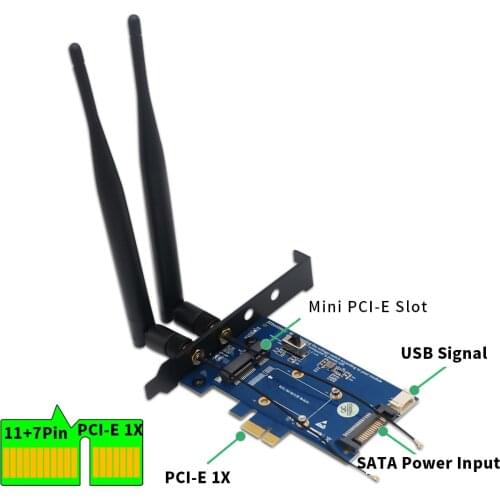 PCI-E WiFi Adapter Bluetooth-Compatible Adapter Mini PCI Express to PCIE X1 for Mini PCI E Wifi 3G/4G/LTE+SIM Slot Network Card