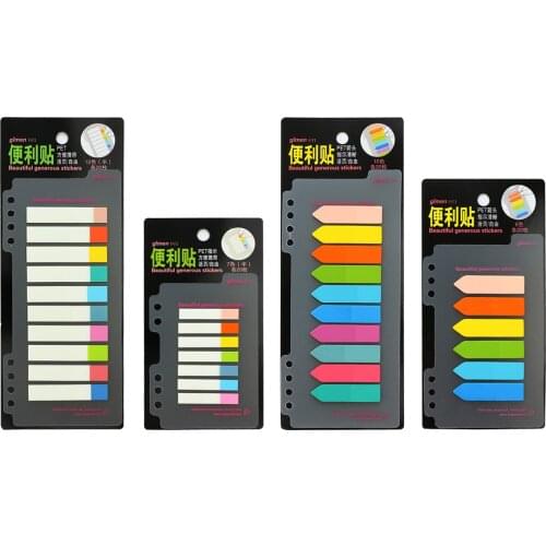 PET120/140/200 Sheets Memo Pad Sticky Notes Bookmark Page Index Office School Supplies Stationery