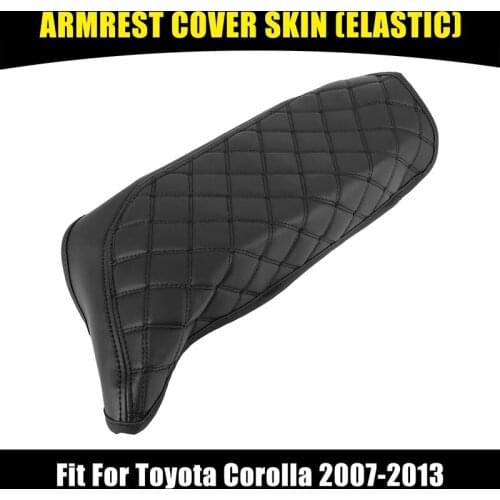 Armrest Cover Pad PU Leather Center Console Cover for Toyota Camry 2018-2019 Black