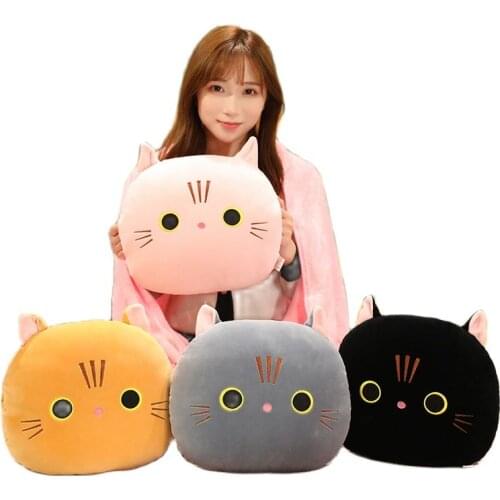 Cute Funny Emotion Cat Plushie doll Stuffed Cartoon Naughty Squint Eyes Trick Throw Pillow Unique Sofa Decor Gift for Boy