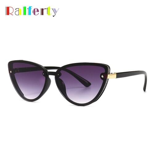 Ralferty Womens Sunglasses Luxury Retro Cat Eye Sun Glasses for Women 2021 Brand Designer Female Shades zonnebril dames C2059