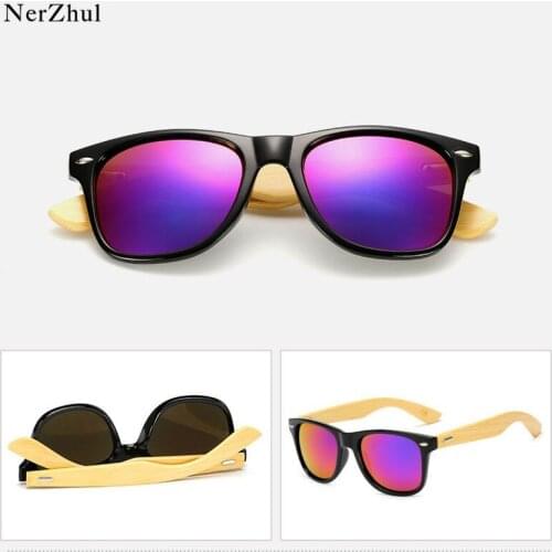 NerZhul Unsex Bamboo Leg Sunglasses Man Women Fashion Classic Blue Men Sunglasses Vintage Green Sun Glasses Female CACM01