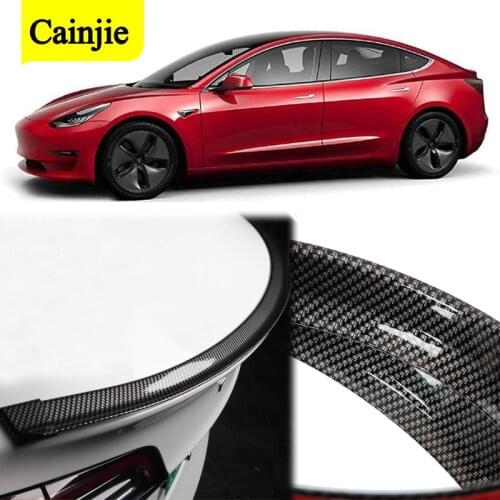 Car Styling 5D Carbon Fiber DIY Rear Tail Wing Spoiler Protector Body For Tesla Model 3 Y