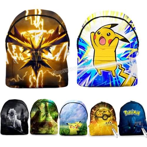 Pokemon Pikachu Backpack Pockect Monster Bag Small Backpack Kid Back To School Bag 3D Anime Figure Print Children Birthday Gift