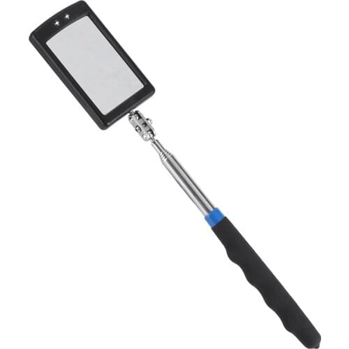 Telescoping LED Lighted Flexible Adjustable Inspection Mirror 360 Degree Swivel Extend Tool