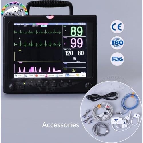 12.1 Inch Portable Vital Signs Veterinary Patient Monitor for Pet Parameter Clinic Animal Monitor Veterinary Equipment