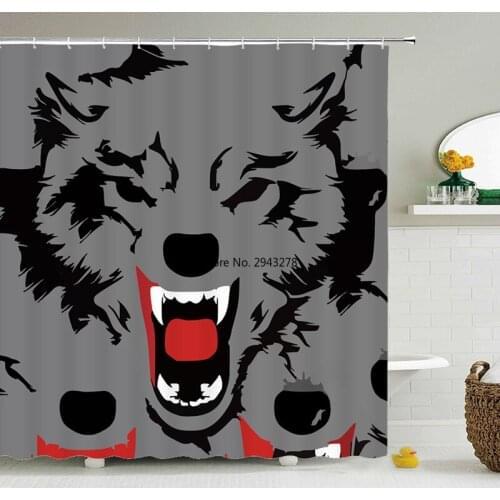 Waterproof Bath Curtain Animal,tiger,dog,Elephant,3D Polyester Fabric Shower Curtain with Hooks for Mildewproof Bathroom Decor