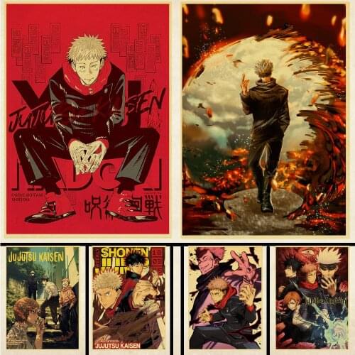WTQ Japanese Canvas Painting Anime Jujutsu Kaisen Poster Retro Posters Home /Room /wall Art Picture Room Decor Home Decor