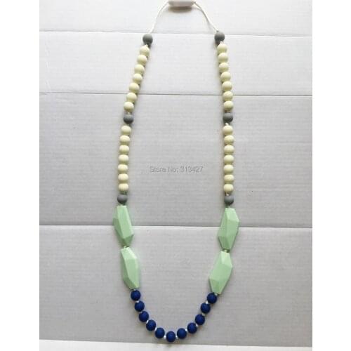 100% Food-grade Silicone Baby Teething Silicone Silicone Teething Necklace - Sweet Mint
