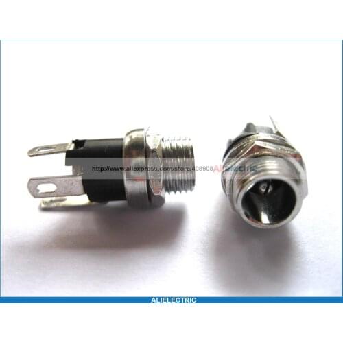 100 Pcs DC Power Jack Screw Type Pin 2 0mm DC025 L 21mm