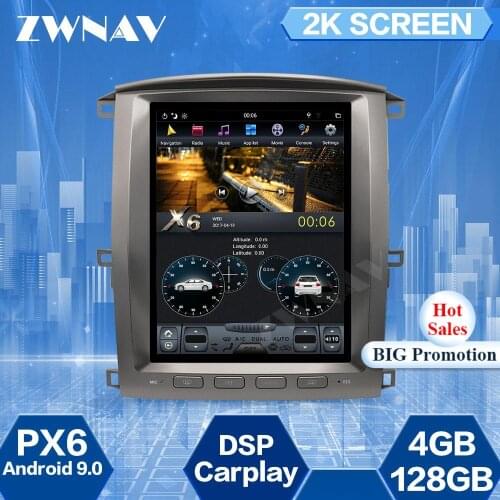 128GB Tesla Screen For 2002-2004 2005 2006 2007 Lexus LX470 LX-470 Android 9.0 Car Multimedia Player GPS Navigation Radio Stereo