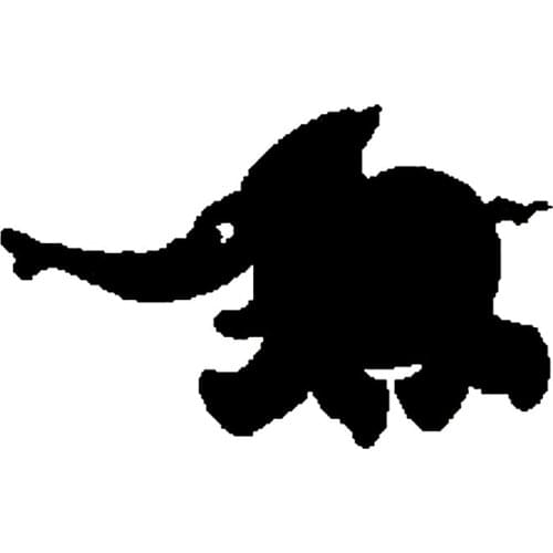 13.5cm*8.5cm Cute Elephant Funny Vinyl Car-styling Decal Car Sticker Black/Silver S6-3464