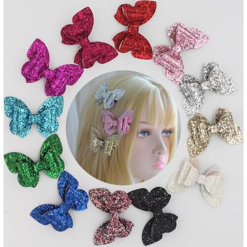 18Colors Cute Butterfly Glitter Bows Hairpin Shiny Childr Barrettes Hair Accessories Girls Kids Headwear Handmade Side Hair Clip