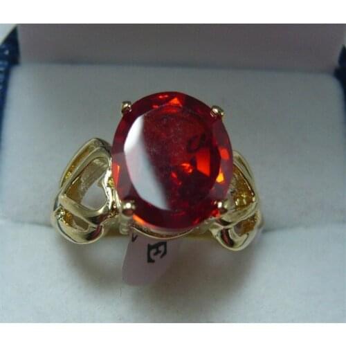 2 colors wholesale red/blue crystal 18kgp fashion ring(#7.8.9)