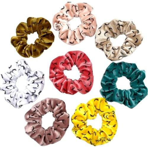 20Pcs Velvet Eyelash Hair Scrunchies Vintage Wild Hair Ring Elastic Rubber Band Girls Fashion Ponytail Accessories