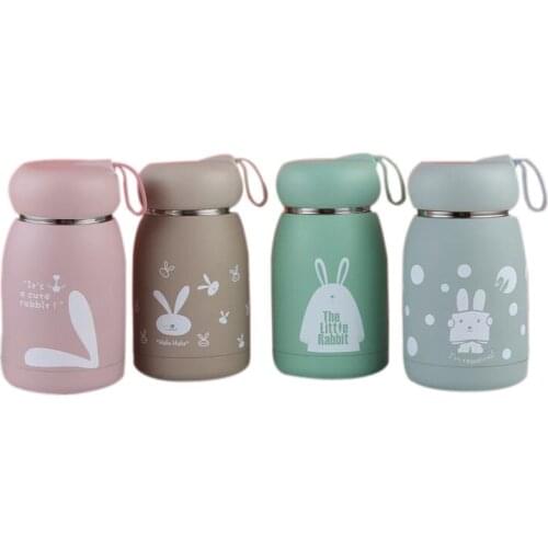 2018 Rabbit Thermos Cup Kids Thermo Mug Drinkware Child Water Bottle Stainless Steel Vacuum Flask Portable Leak-proof garrafa