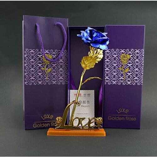 24k Gold Foil Plated Rose gold leaf rose Wedding Supplies Valentine 's Day Birthday New Year Gifts Decorative flowers