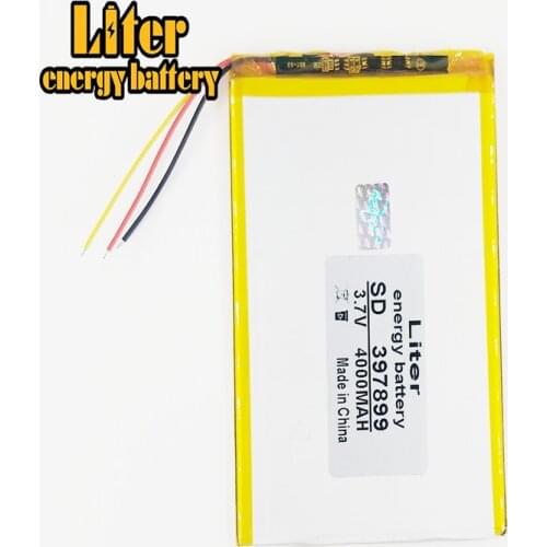 3 line 3.7V,4000mAH (polymer lithium ion battery) Li-ion battery for tablet pc 7 inch 8 inch 9inch 397899