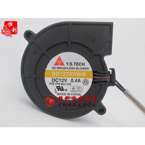 Y.S TECH BD127620HB P/N 7P6963345 DC 12V 0.4A 76x76x20mm 3-Wire Server Cooling Fan