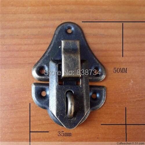 50pcs 35*50mm steel with bronzy wooden gift box hasp