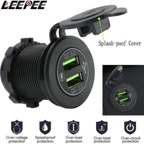 LEEPEE Fast Charging Adapter Car Parts Fast Charging Adapter Car Charger Adapter Quick Charger 3.0 Dual USB Charger 12V QC 3.0