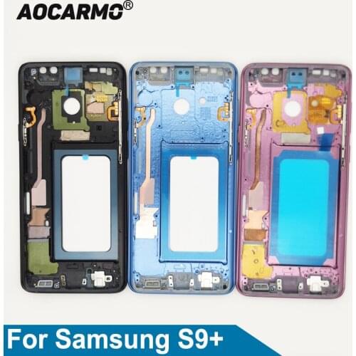 Aocarmo For Samsung Galaxy S9+ S9 Plus SM-G9650 Middle Frame Front Bezel Frame Housing Case With Buttons Replacement Part