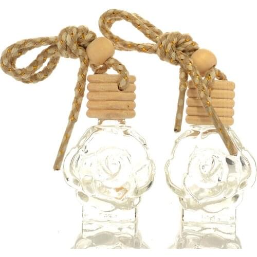 Aroma Refillable Bottle Fragrance Air Freshener Empty Transparent Diffuser Bottle Ornament Car Pendant Hanging Perfume Vial 12ML
