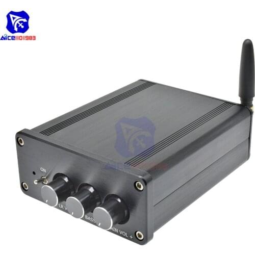 Diymore TPA3116 Bluetooth CRS4.0 Receiver Stereo Audio Amplifier Board 2 Channel Hi-Fi Class D 2x50W+100W DC 18-24V with Antenna