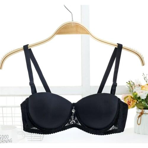 Half 1/2 Cup Small chest Push Up bra double size Smooth Seamless Bra Memory Soft Underwire wedding dress Women Sexy underwear