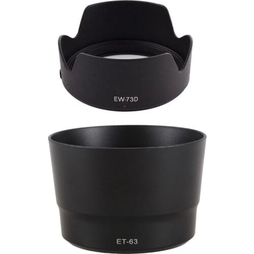 2Pcs Lens Hood: 1Pcs EW-73D Lens Hood Shade Protector Cover & 1Pcs ET-63 Lens Hood