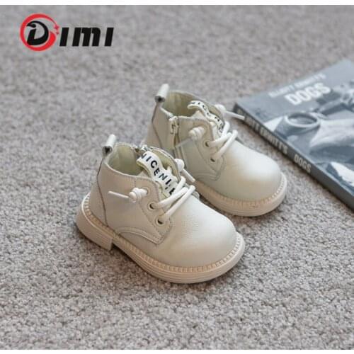 DIMI 2021 Autumn/Winter Baby Girl Boots 0-3 Year Microfiber Leather Infant Martin Shoes Flat Non-slip Ankle Toddler Boy Boot