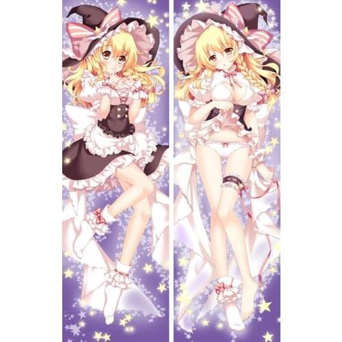 Cute 150cm Japanese Anime TouHou Project Kirisame Marisa Pillowcase decorative Hugging Body Pillow Case Cover Bedding