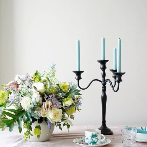 Black Iron Candlestick Holder Mold Vintage Wedding Christmas Table Centerpiece Candlestick Dekoracje Slubne House Decor YD50ZT