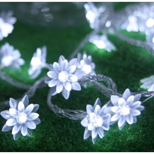 AC220V 10M 50LED Lotus Flower lamps String Fairy lights for Indoor and Outdoor Wedding/Christmas party/Garland Patio Decoration