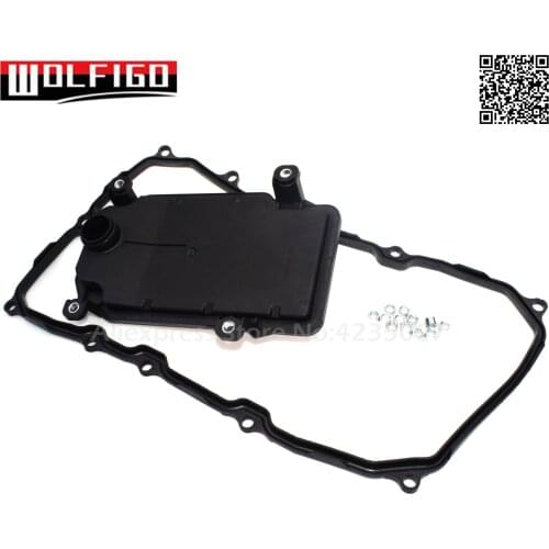 WOLFIGO New For VW Touareg Audi Q7 Transmission Trans Filter & Oil Pan Gasket 1001370010,0C8321371, 0C8325435,0C8 321 371