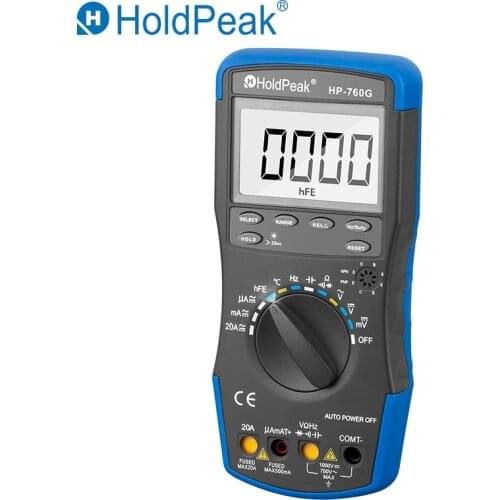 Best Digital Multimeters HoldPeak HP-760G 1000Volt & 20Ampere Auto Ranging With Duty Cycle/Frequency/Capacitance and Carry Bag