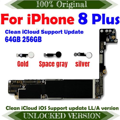 Unlocked Logic Board Good Tested Free iCloud MB for iPhone 8 PLUS Motherboard Support Gsm Wcdma Lte 4G Network Full Chips
