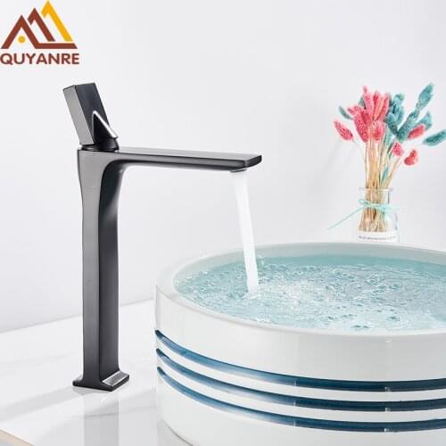 Matte Black Basin Faucet Faucet Basin Taps Bathroom Sink Faucet Single Handle Hole Deck Vintage Wash Hot Cold Mixer Tap Crane