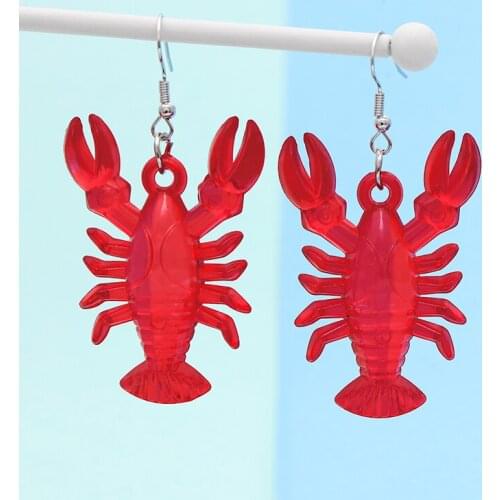 Fashion Creative Lobster crayfish Drop Earring Koi Fish Dangle Earrings for Women goldfish Cute Handmade Animal Jewelry Gifts