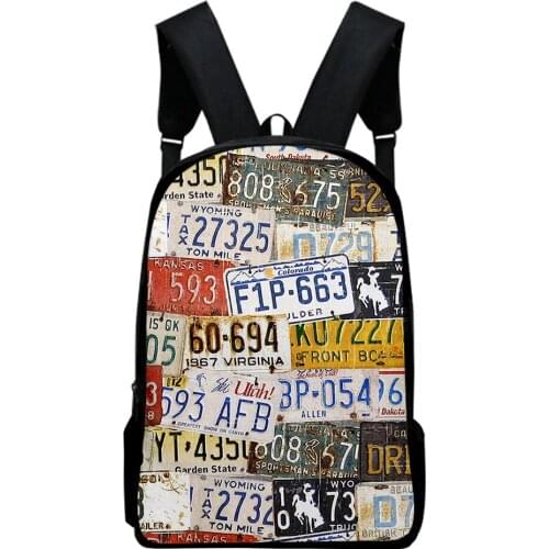 Route 66 merch Fashion Oxford Cloth Shoulder Backpack Printed Multi Zipper Pack Casual Student School Bag