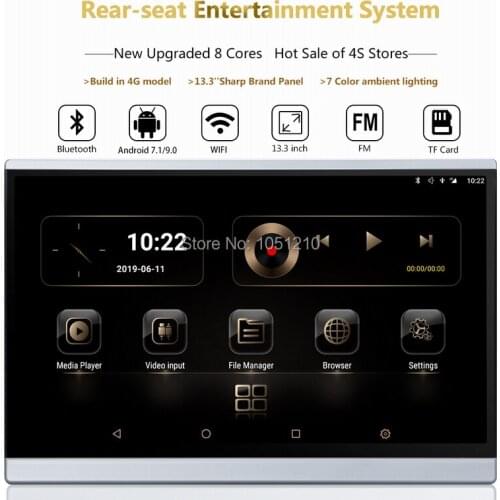Ouchuangbo Car Headrest Monitor support 1080P video 13.3 inch android 9.0 system monitor Eight core