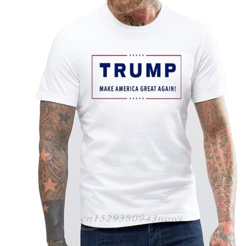 US President TRUMP Supporter Mens T-Shirts Short Sleeve Cotton Fitness Camisa Masculina Make America Great Again Print Top &Tee